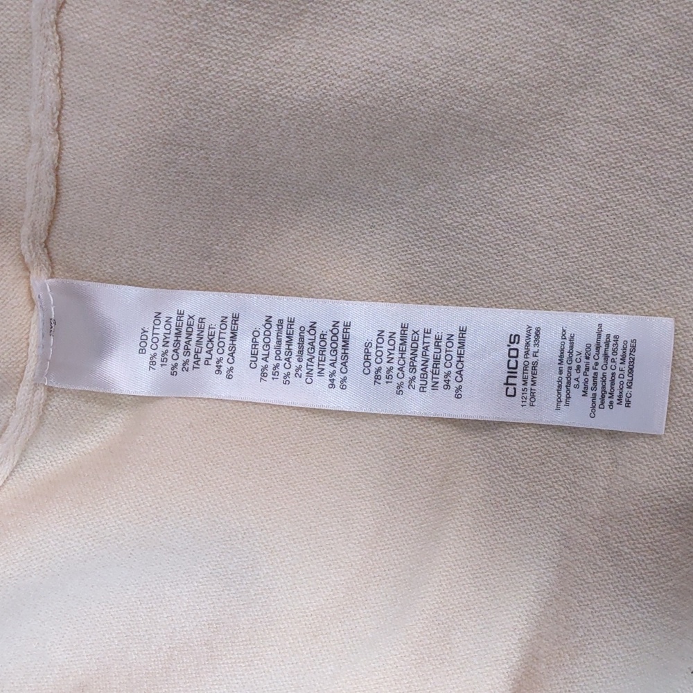 Zenergy By Chico's Cotton/Cashmere Tipped Hooded Sweater Jacket - Picture 11 of 12